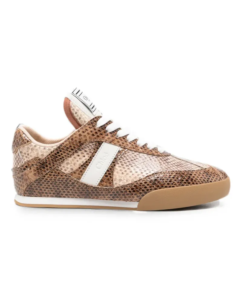 Chloé Kick snakeskin-effect sneakers - Braun Braun