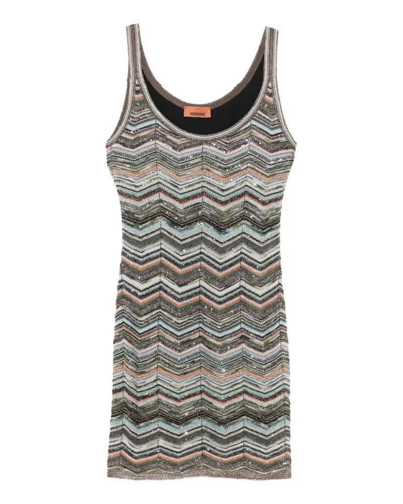 Missoni zigzag-knit mini dress - Grau Grau