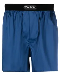 Tom Ford Boxershorts aus Seide mit Logo Blau