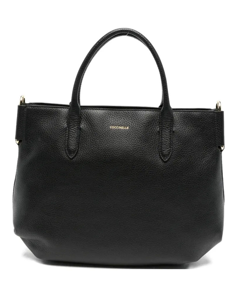 Coccinelle grainy leather tote bag - Schwarz Schwarz