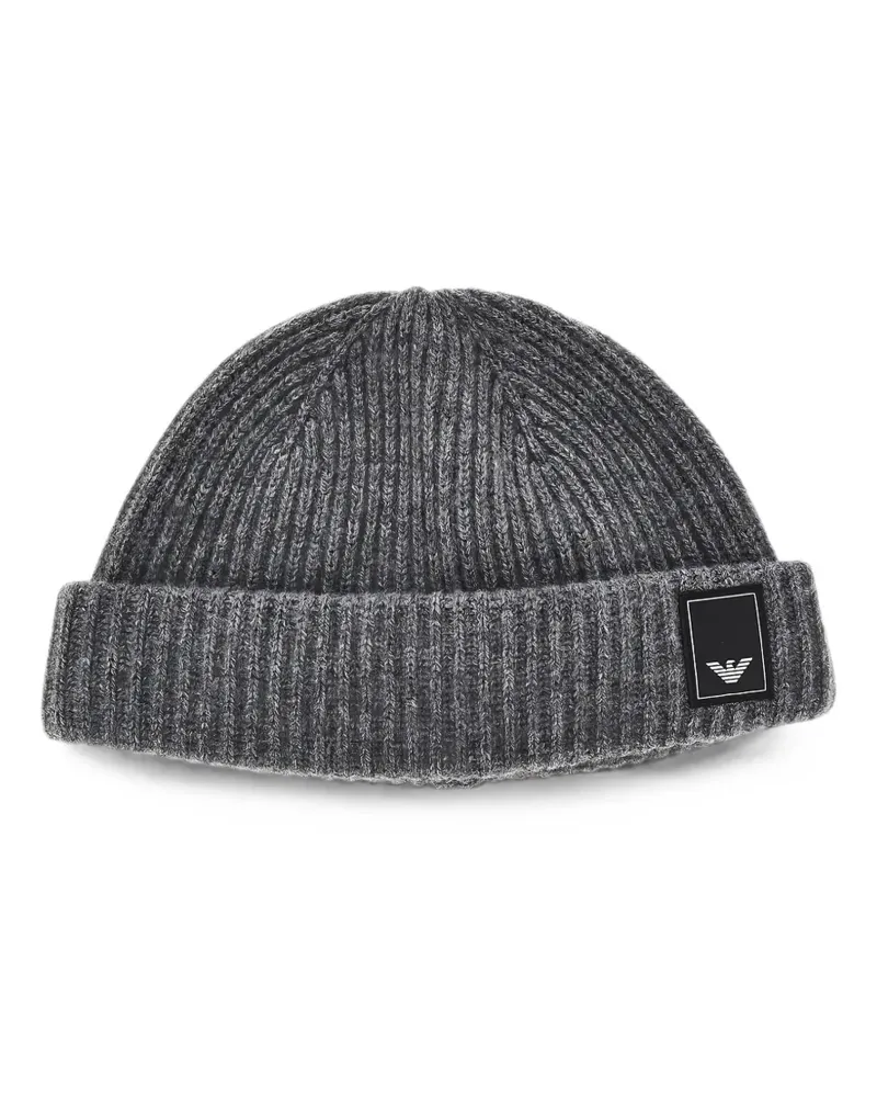 Emporio Armani ribbed-knit beanie hat - Grau Grau
