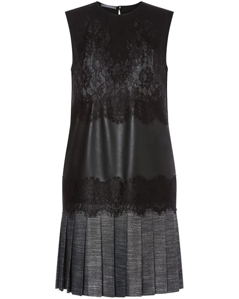 Alberta Ferretti Ärmelloses Lederkleid - Schwarz Schwarz