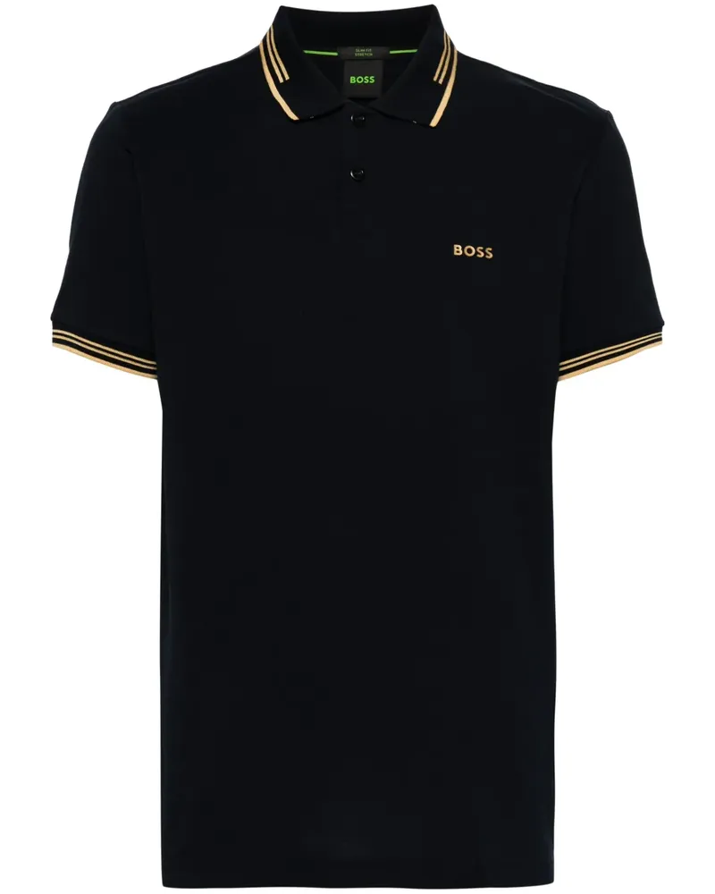 HUGO BOSS Poloshirt mit Logo-Print - Blau Blau