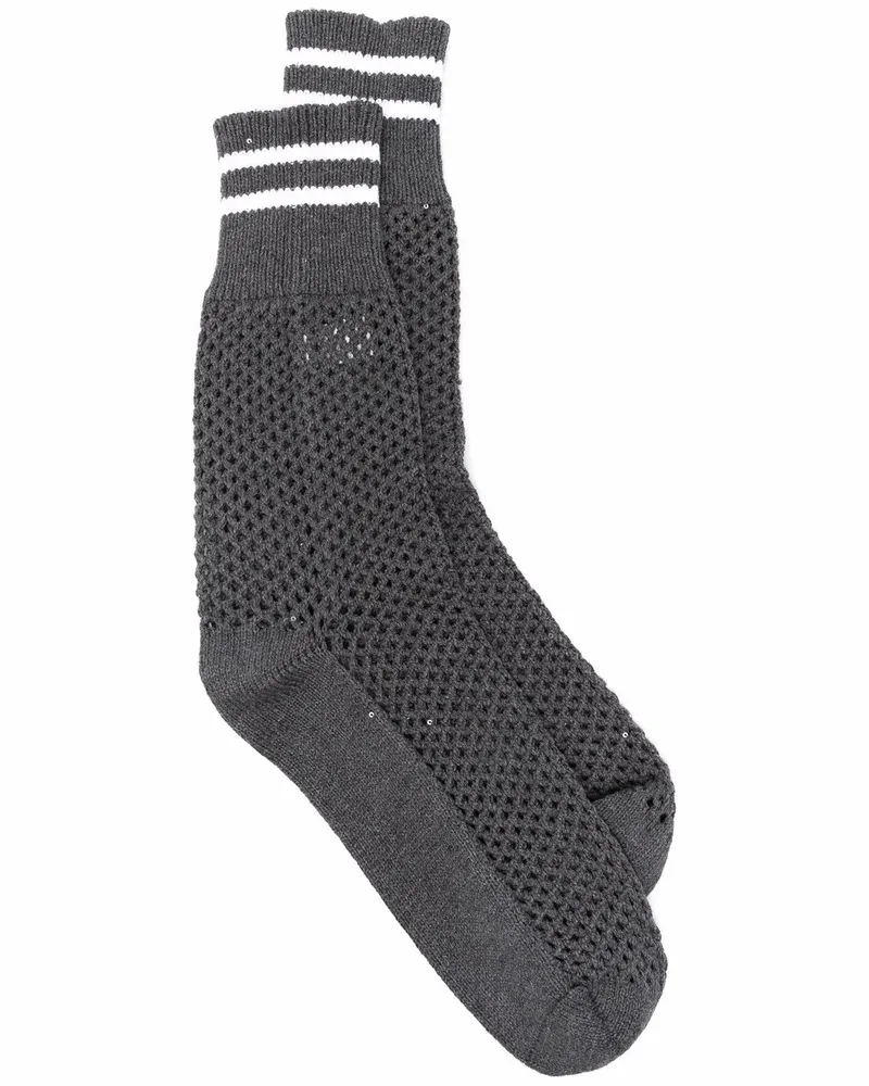 Brunello Cucinelli Gestreifte Socken - Grau Grau
