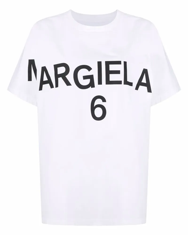Maison Margiela T-Shirt mit Logo-Print - Weiß Weiß