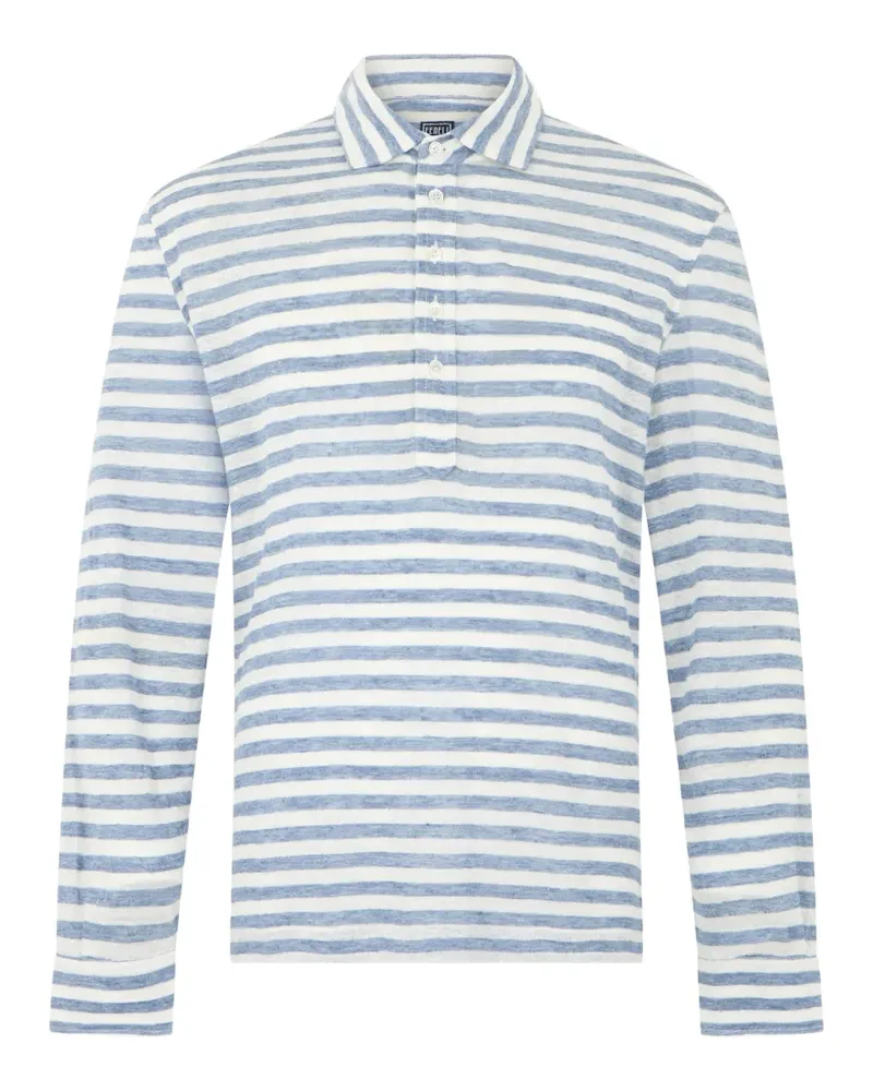 Fedeli striped long-sleeve polo shirt - Blau Blau