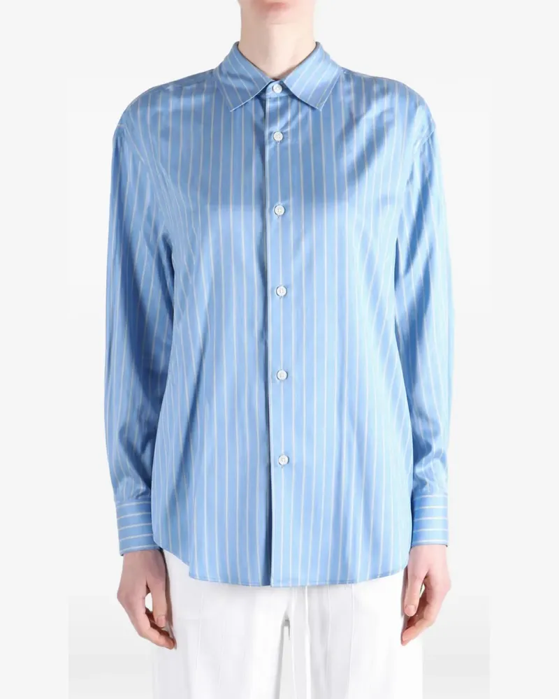 AURALEE Hemd mit Längsstreifen - Blau Blau