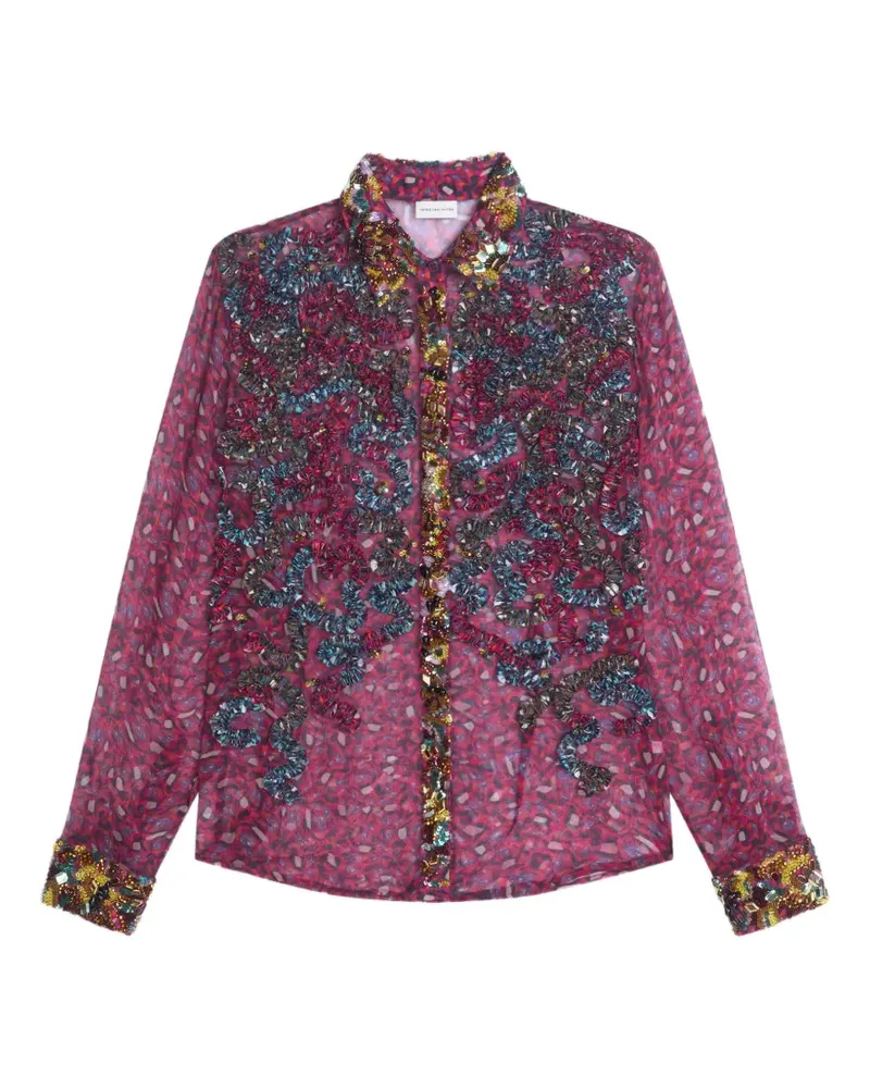 Dries van Noten Besticktes Hemd - Rosa Rosa