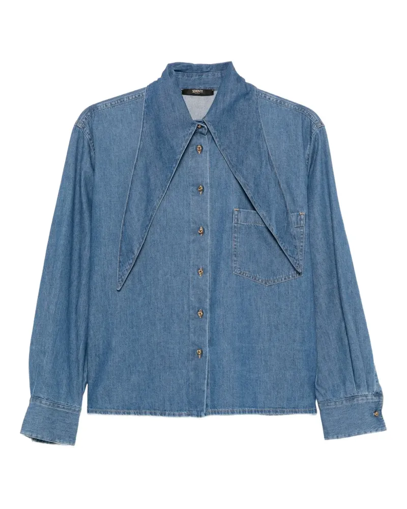 Seventy exaggerated-collar denim shirt - Blau Blau