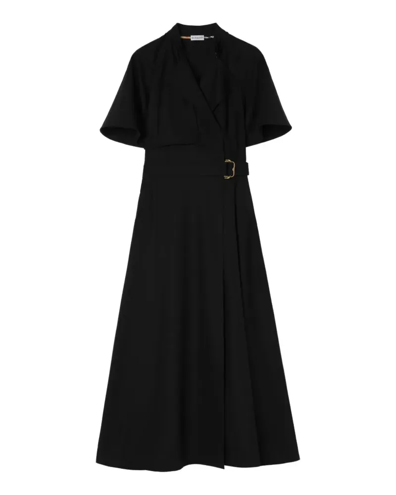 Burberry wool twill wrap dress - Schwarz Schwarz