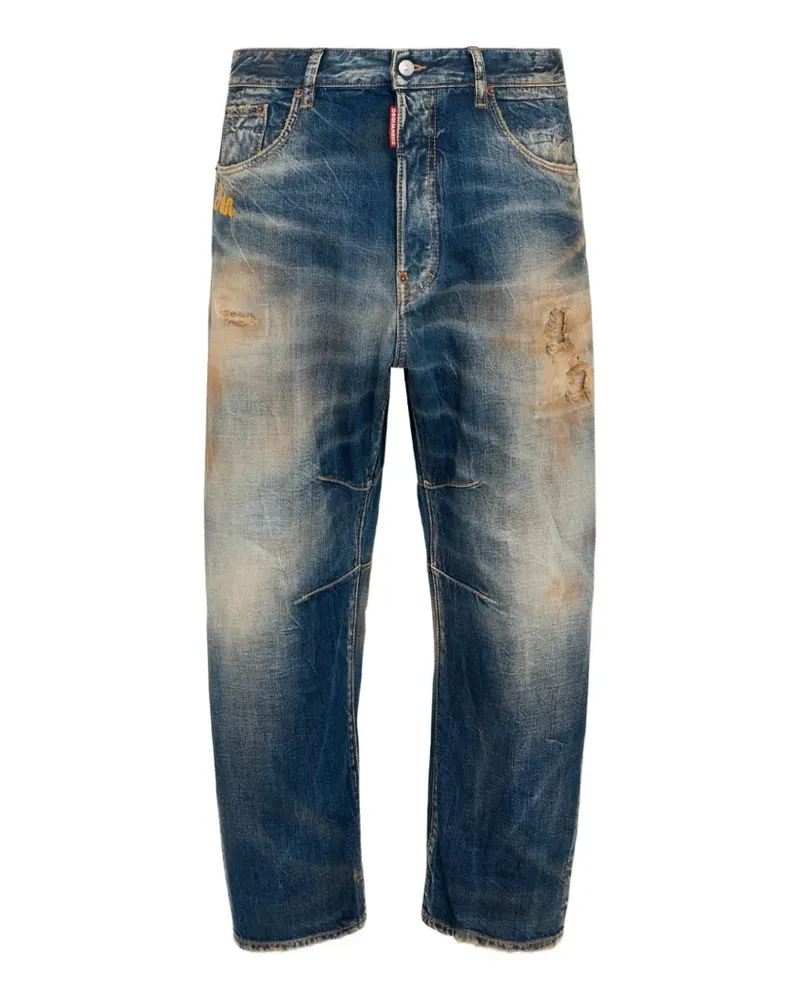 Dsquared2 Kawaii Jeans im Burnt-Look in Dark Sandy - Blau Blau