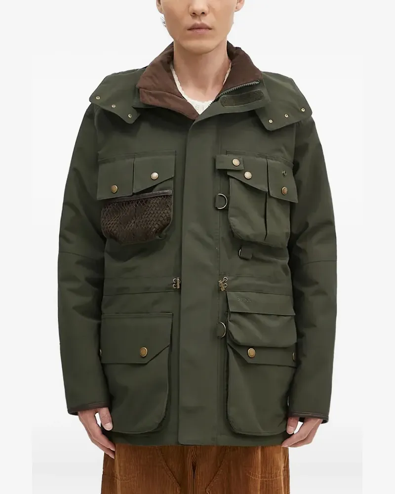 Barbour Kapuzenjacke mit Taschen - Grün Grün