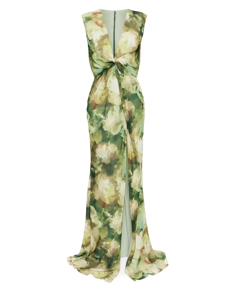 Amsale Kleid mit Aquarell-Print - Grün Grün