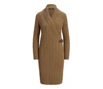 Wickelkleid mit Zopfmuster - Nude