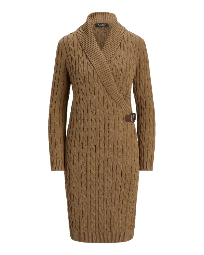 Ralph Lauren cable-knit wrap dress - Nude Nude