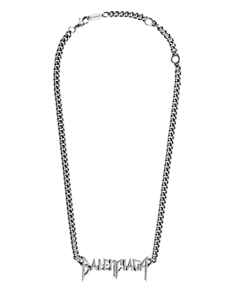 Balenciaga logo-plaque necklace - Silber Silber
