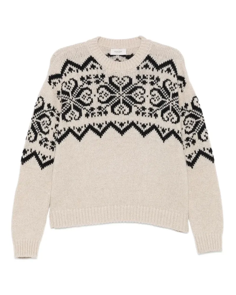 AGNONA patterned sweater - Nude Nude