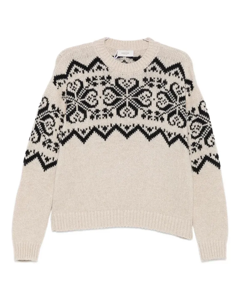 AGNONA patterned sweater - Nude Nude