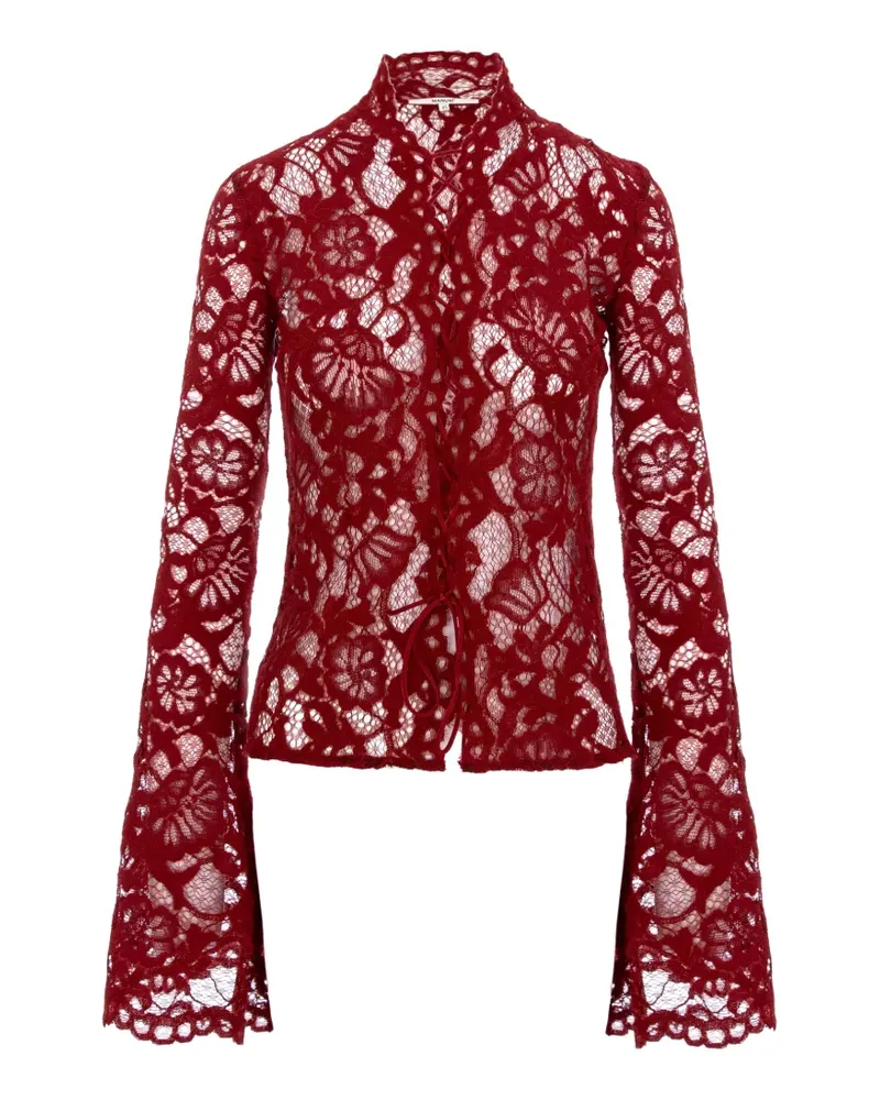 MANURÍ Bluse aus floraler Spitze - Rot Rot