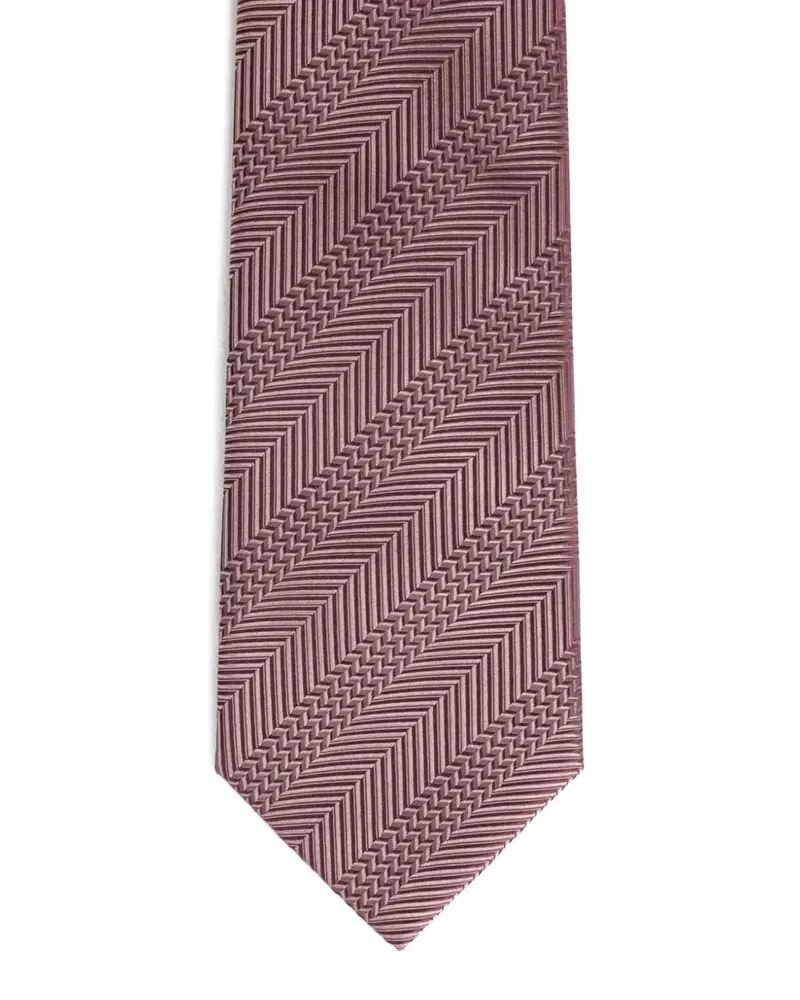 Brioni textured silk tie - Rot Rot