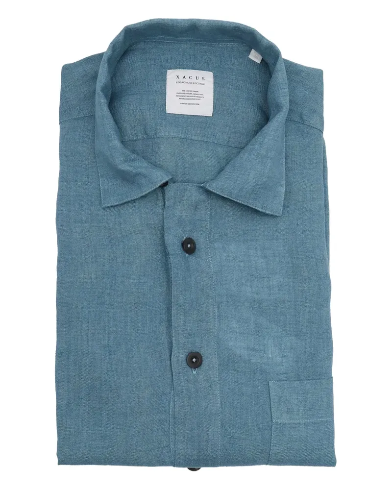 XACUS Hemd aus Leinen - Blau Blau