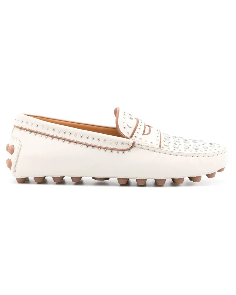 TOD'S Gommino Macro Loafer mit Nieten - Weiß Weiß