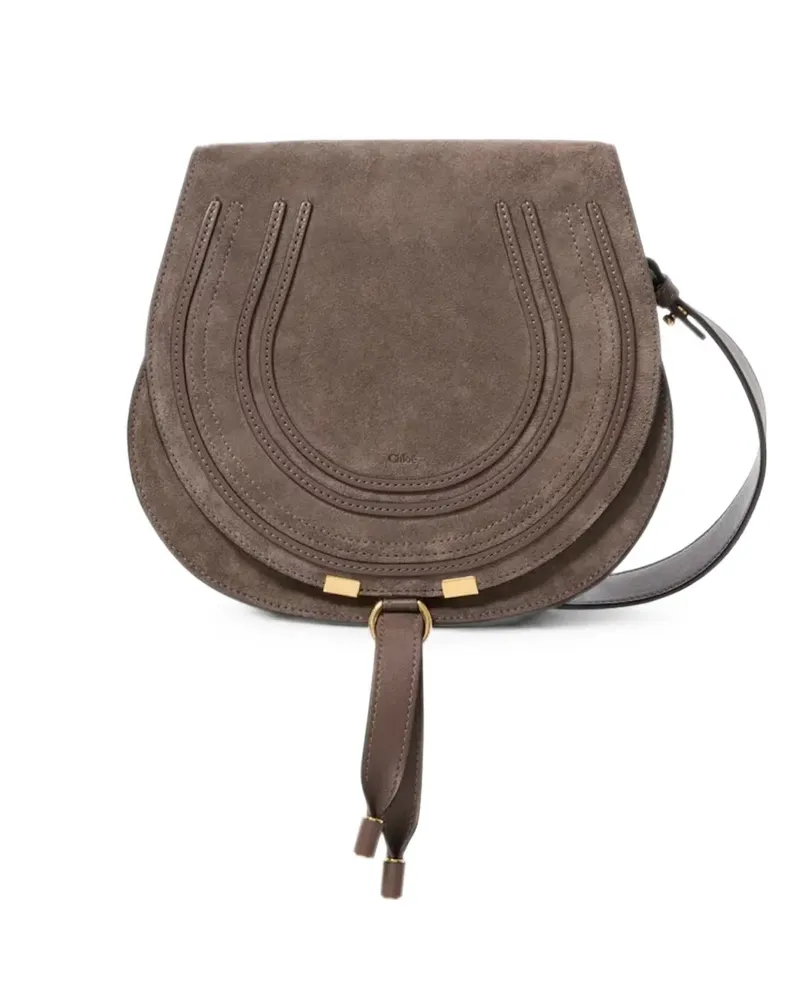 Chloé Marcie Schultertasche aus Wildleder - Grau Grau