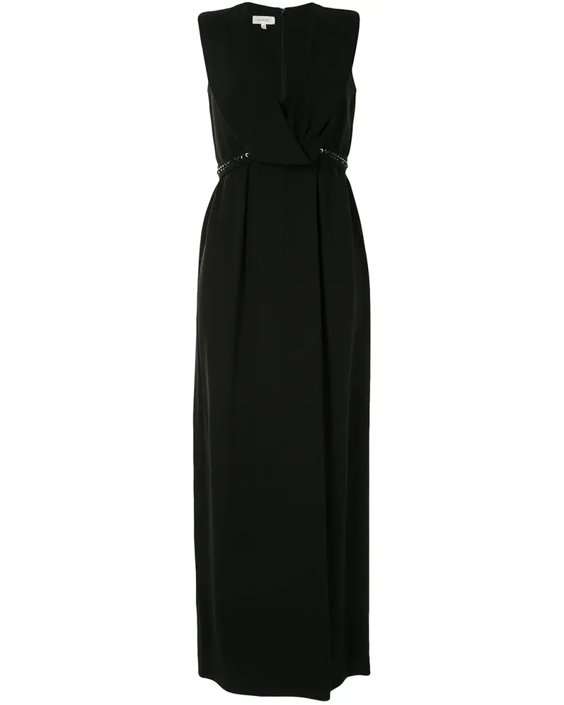 Delpozo Langes Kleid mit V-Ausschnitt - Schwarz Schwarz