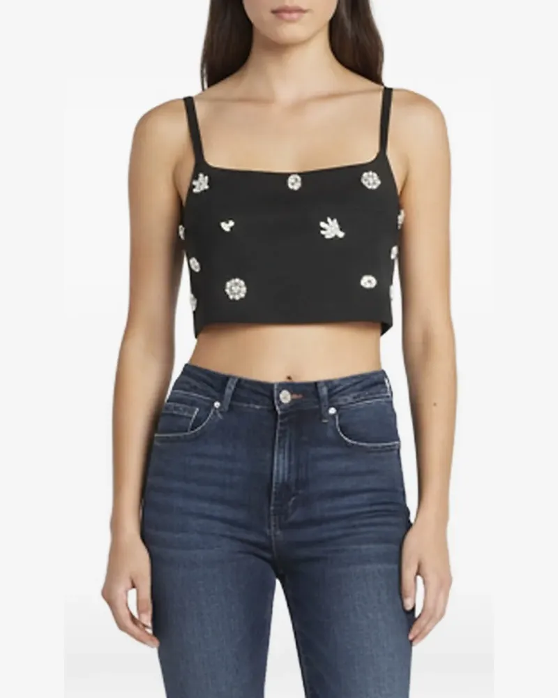 Maje stone-embellished cropped top - Schwarz Schwarz