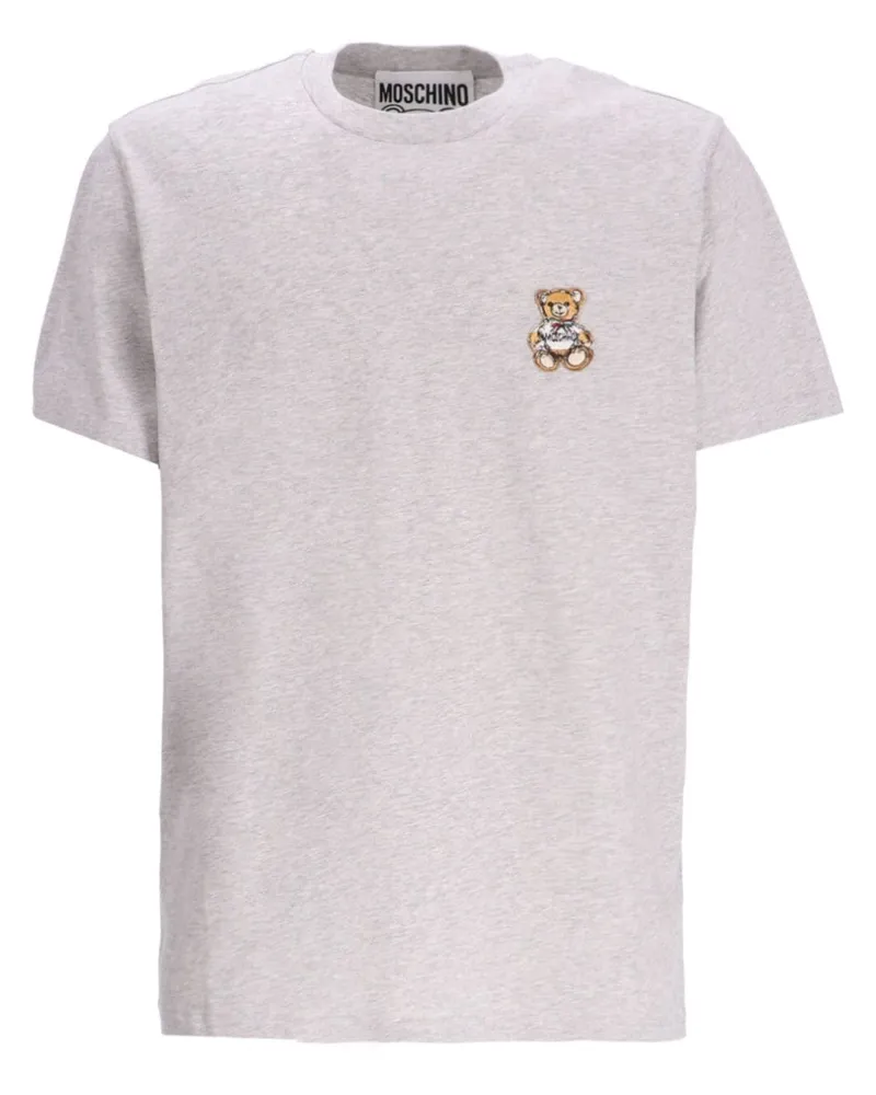 Moschino T-Shirt mit Teddy-Applikation - Grau Grau