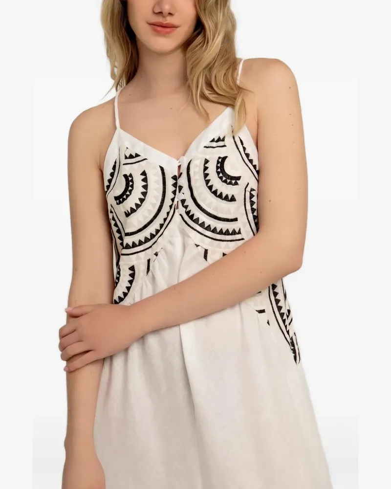 Greek Archaic Kori sleeveless V-neck midi dress - Weiß Weiß