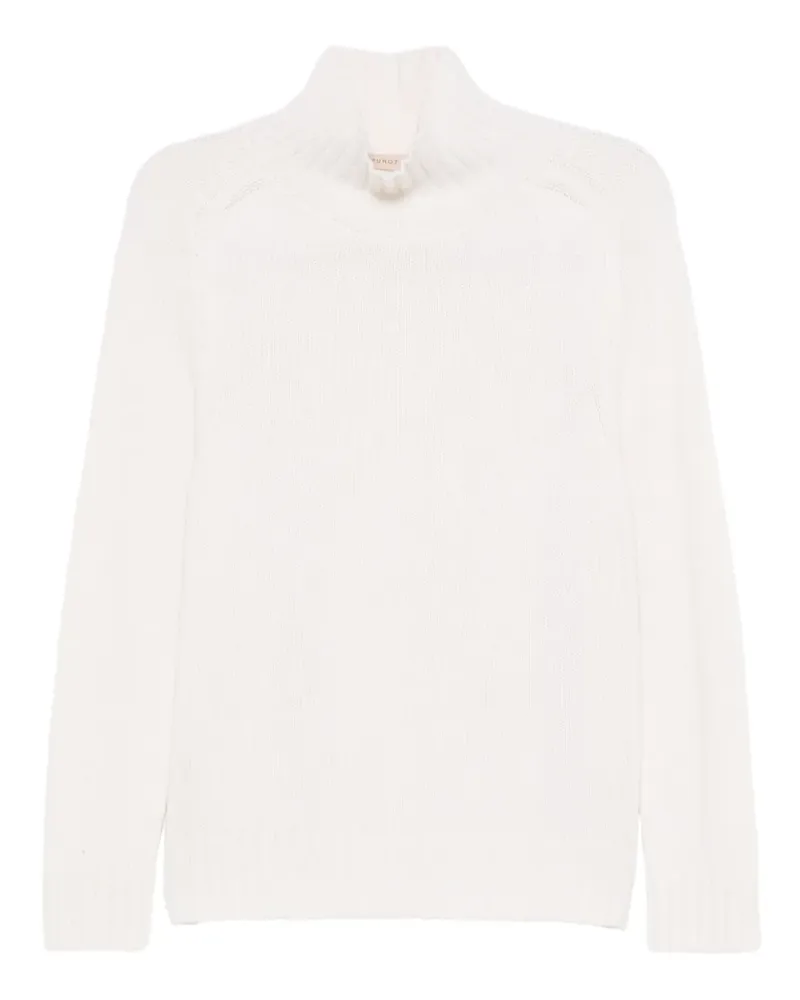 Purotatto high-neck ribbed sweater - Weiß Weiß