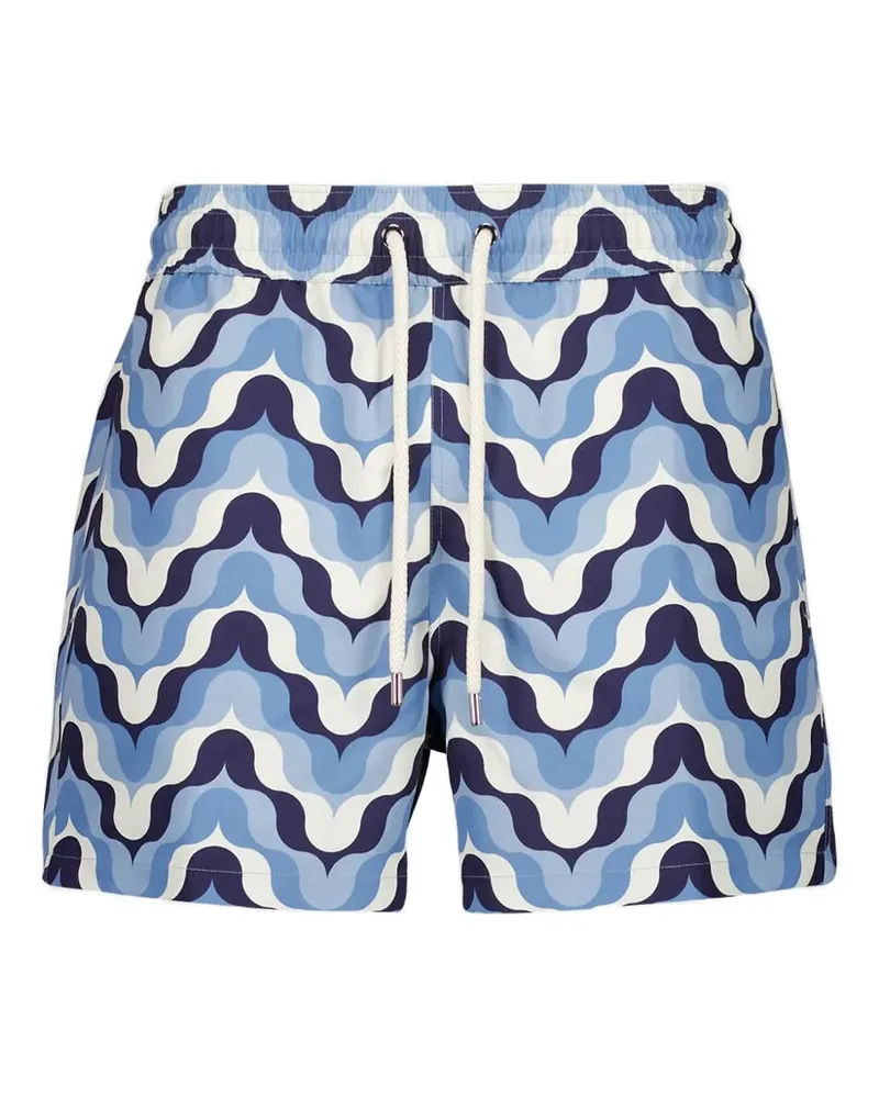 Frescobol Carioca Badeshorts mit Wellen-Print - Blau Blau