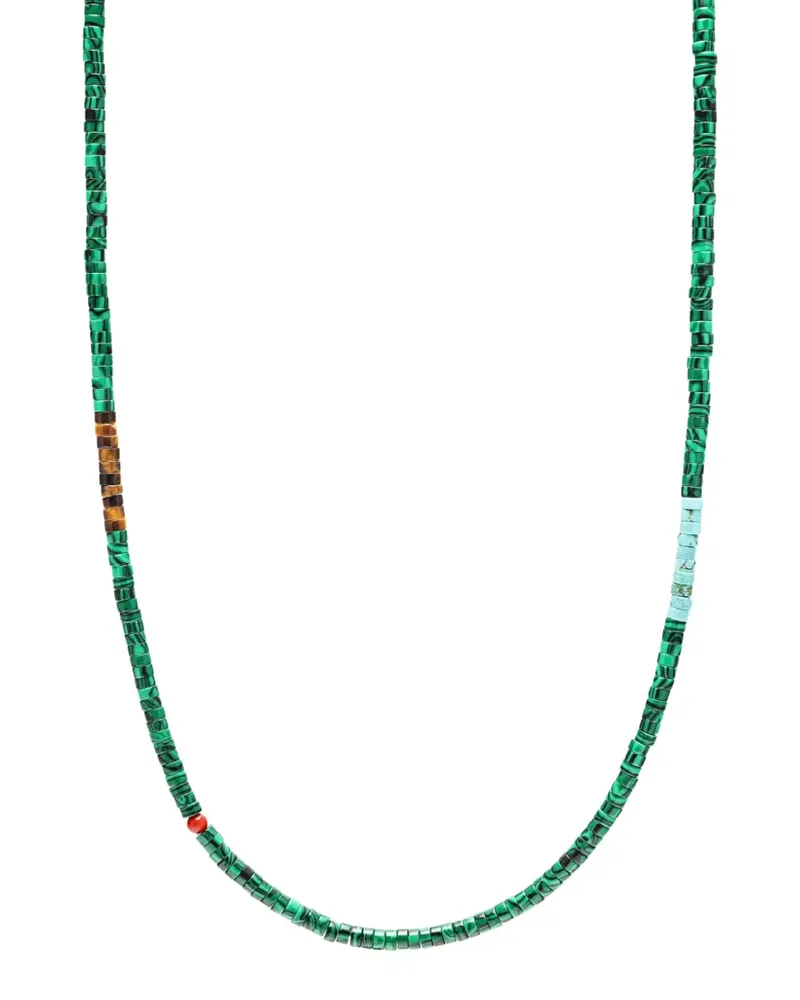 Nialaya Halskette mit grünen Schmucksteinen Grün