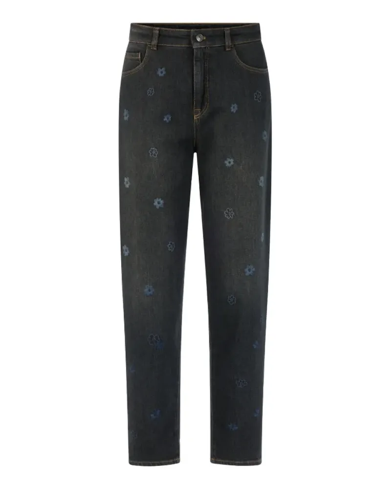 Marc Cain floral-embroidered jeans - Schwarz Schwarz