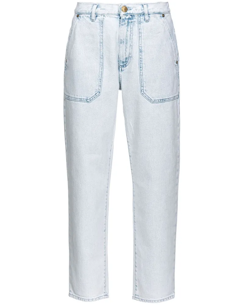 Pinko Halbhohe Straight-Leg-Jeans - Blau Blau