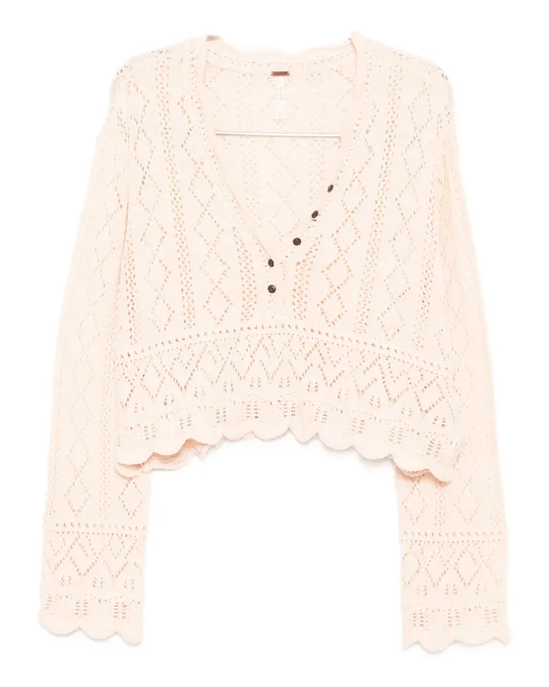 Free People Charlotte Strickoberteil - Nude Nude