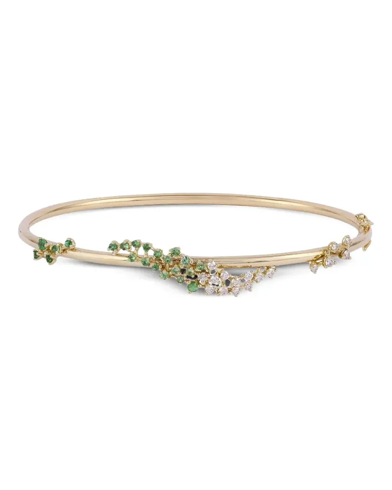 Ananya 18kt Scatter Gelbgoldarmreif mit Tsavorit und Diamanten Gold