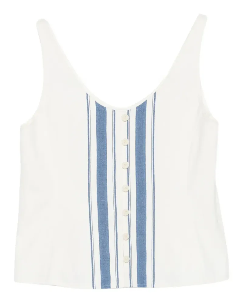 LOW CLASSIC striped button top - Weiß Weiß