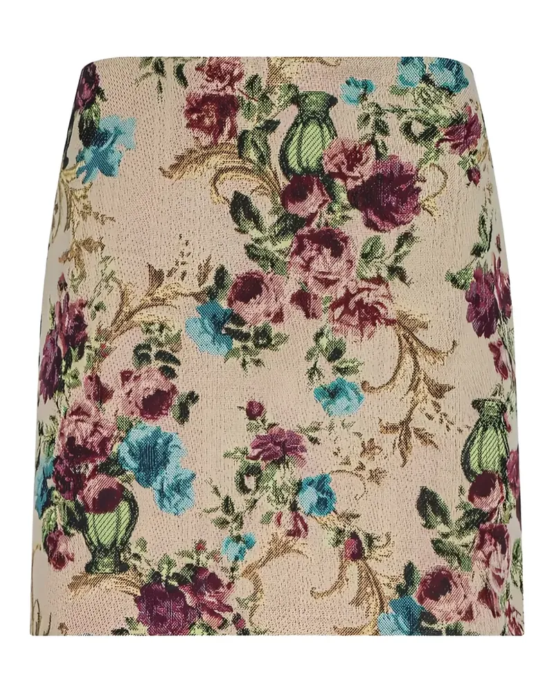 L'Agence Marseile floral mini skirt - Nude Nude