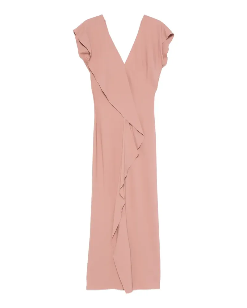 Patrizia Pepe ruffled V-neck maxi dress - Rosa Rosa
