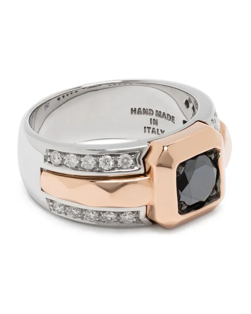 ZANCAN 18kt Rotgold-Cocktailring mit Diamanten - Silber Silber