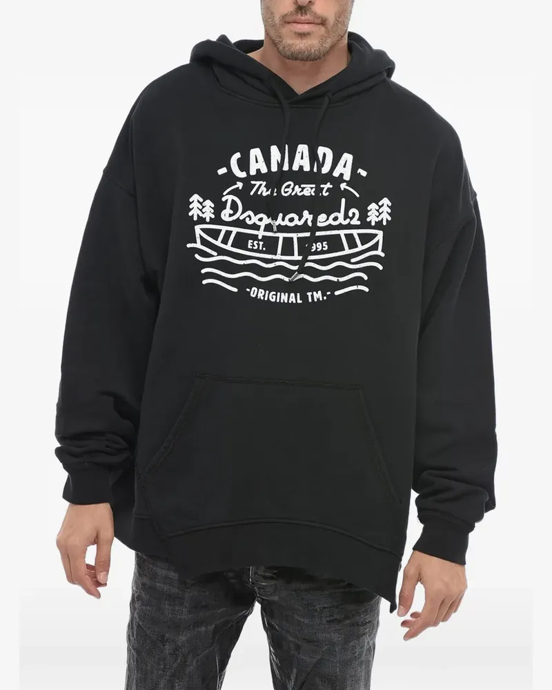 Dsquared2 logo-print hoodie - Schwarz Schwarz