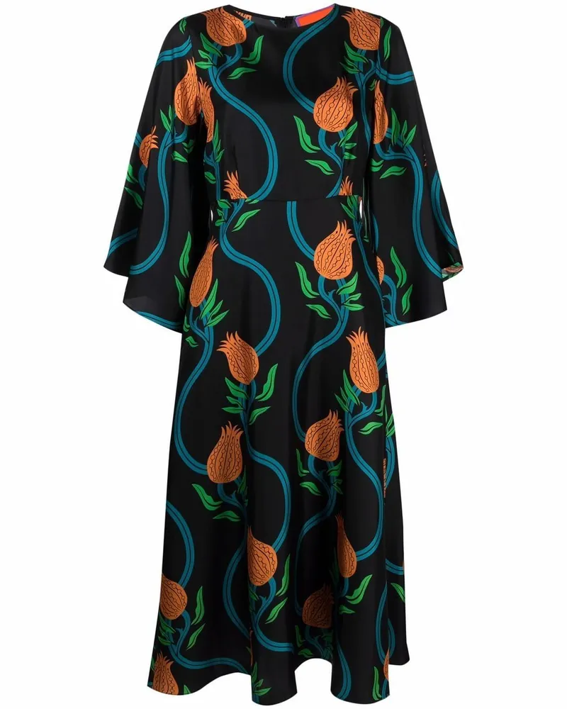 La DoubleJ Sorella Midikleid - Schwarz Schwarz