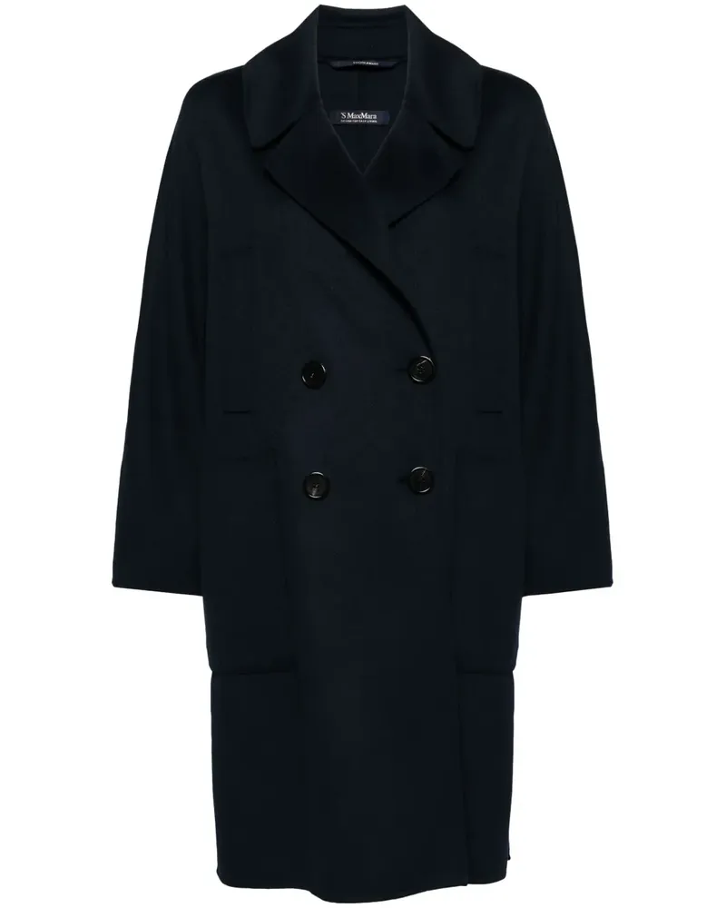 Max Mara Doppelreihiger Mantel - Blau Blau