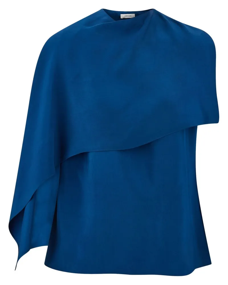 Ferragamo Bluse mit Cape - Blau Blau