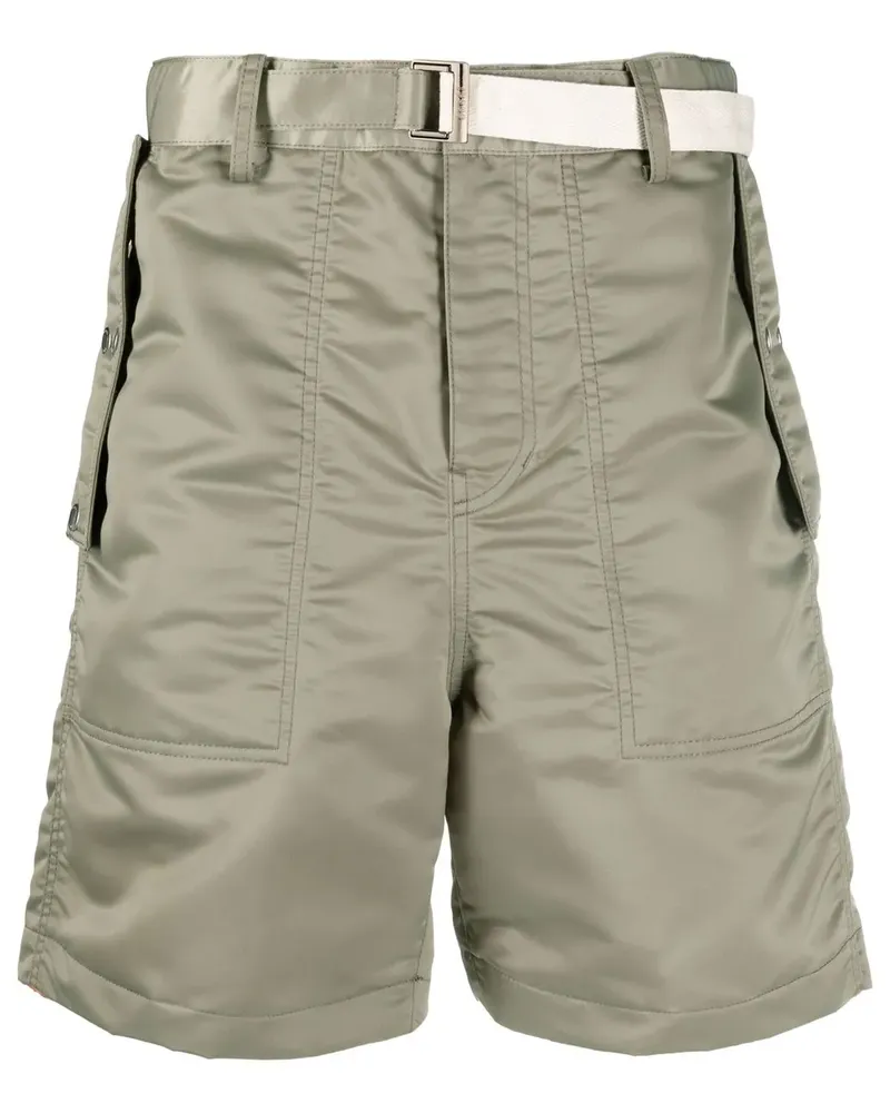 Sacai Shorts mit Gürtel - Grün Grün