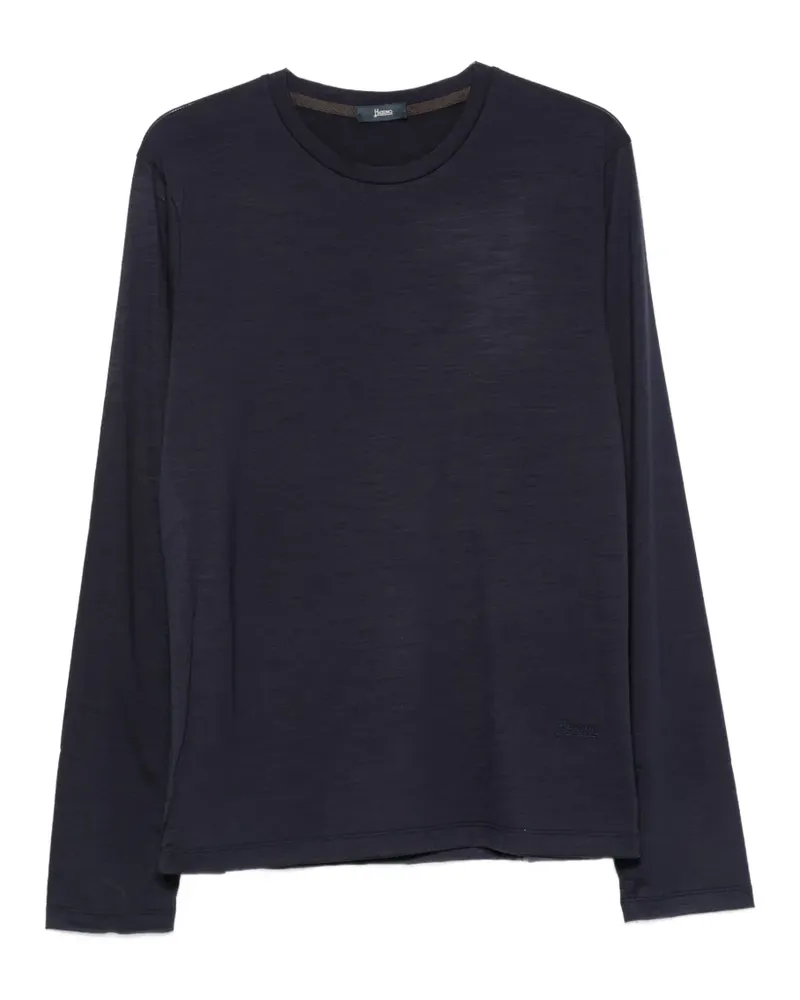 Herno Langarmshirt aus Wolle - Blau Blau