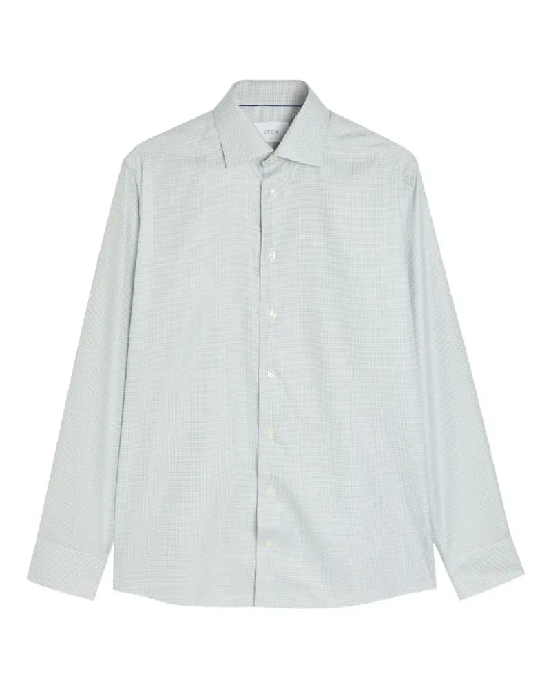 Eton Hemd mit Hahnentrittmuster - Blau Blau