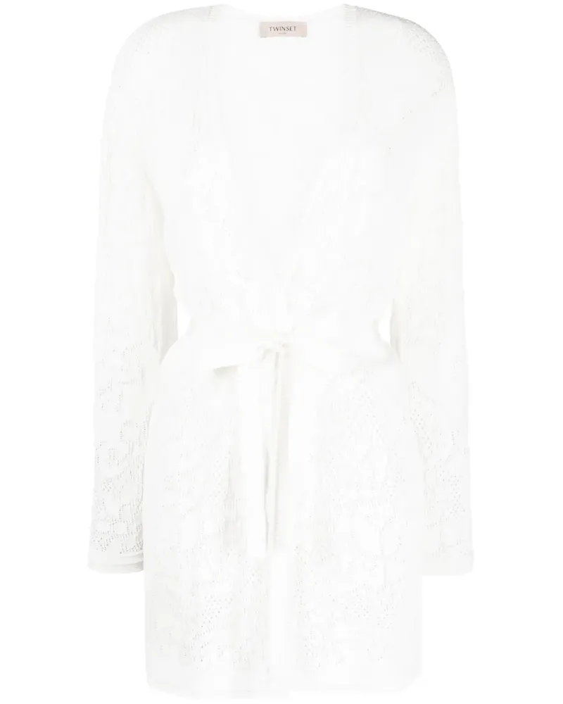 Twin-Set Strickmantel mit Gürtel - Nude Nude